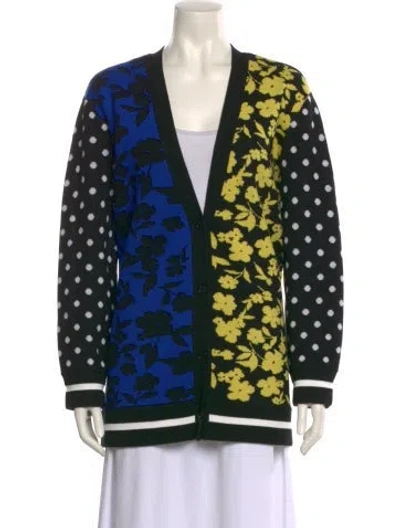 Pre-owned Alice And Olivia Wool Printed Sweater In Black