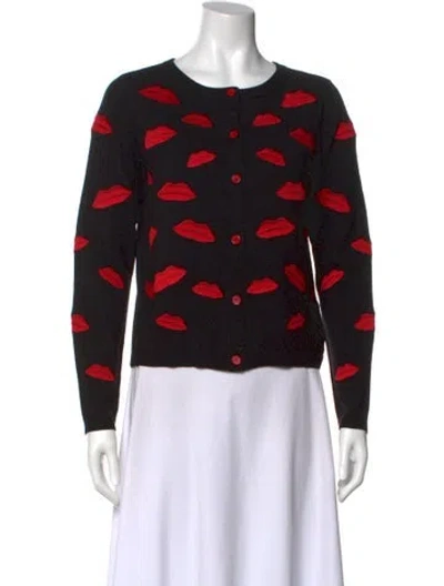 Pre-owned Alice And Olivia Wool Printed Sweater In Black