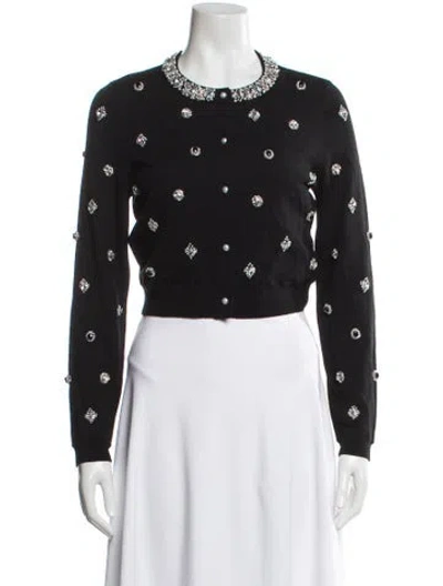 Pre-owned Alice And Olivia Wool Printed Sweater In Black
