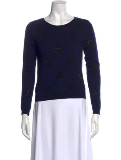 Pre-owned Alice And Olivia Wool Printed Sweater In Blue
