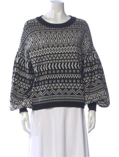 Pre-owned Alice And Olivia Wool Printed Sweater In Blue