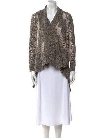 Pre-owned Alice And Olivia Wool Printed Sweater In Gray