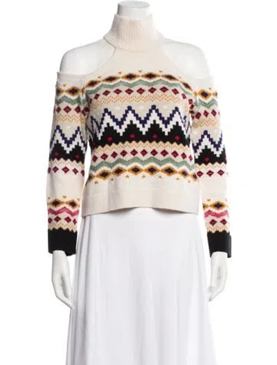 Pre-owned Alice And Olivia Wool Printed Sweater In Neutral