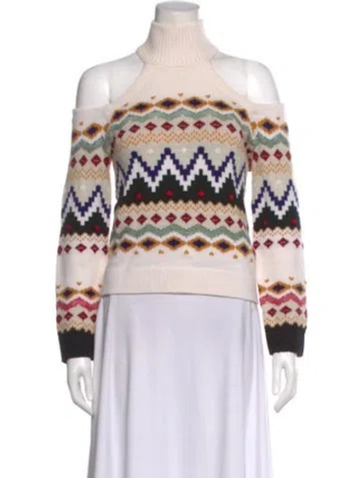 Pre-owned Alice And Olivia Wool Printed Sweater In Neutral