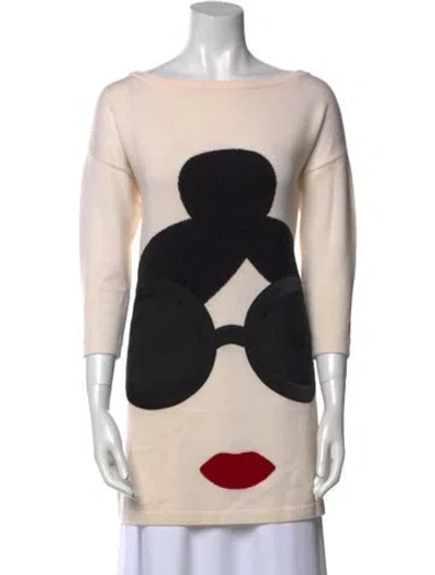 Pre-owned Alice And Olivia Wool Printed Sweater In Neutral
