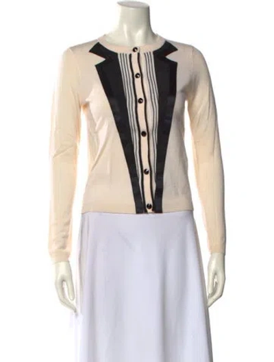 Pre-owned Alice And Olivia Wool Printed Sweater In Neutral