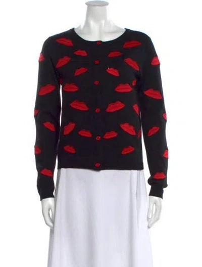 Pre-owned Alice And Olivia Wool Printed Sweater W/ Tags In Black