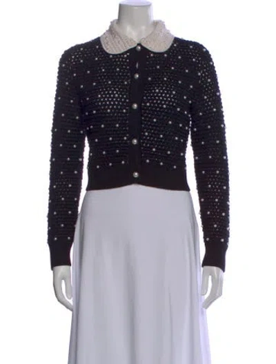 Pre-owned Alice And Olivia Wool Printed Sweater W/ Tags In Black