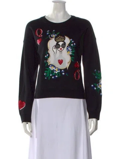 Pre-owned Alice And Olivia Wool Printed Sweater W/ Tags In Black