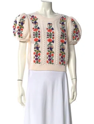 Pre-owned Alice And Olivia Wool Printed Sweater W/ Tags In Neutral