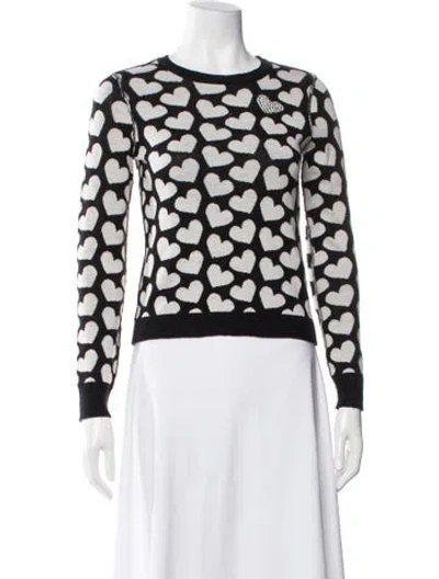 Pre-owned Alice And Olivia Wool Printed Sweater In White