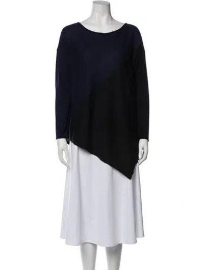 Pre-owned Alice And Olivia Wool Scoop Neck Sweater In Black