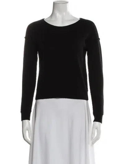 Pre-owned Alice And Olivia Wool Scoop Neck Sweater In Black
