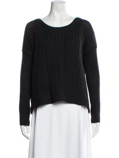 Pre-owned Alice And Olivia Wool Scoop Neck Sweater In Black