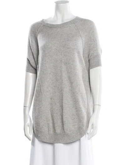 Pre-owned Alice And Olivia Wool Scoop Neck Sweater In Gray