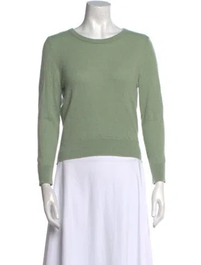 Pre-owned Alice And Olivia Wool Scoop Neck Sweater In Green