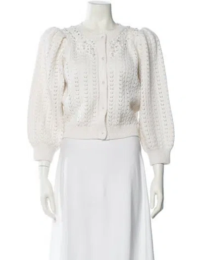 Pre-owned Alice And Olivia Wool Scoop Neck Sweater In Neutral