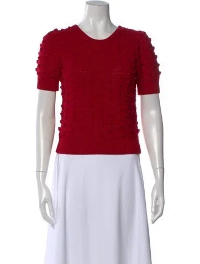 Pre-owned Alice And Olivia Wool Scoop Neck Sweater In Red