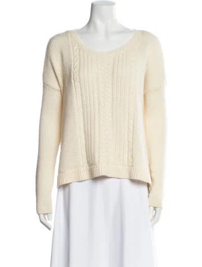 Pre-owned Alice And Olivia Wool Scoop Neck Sweater In Yellow