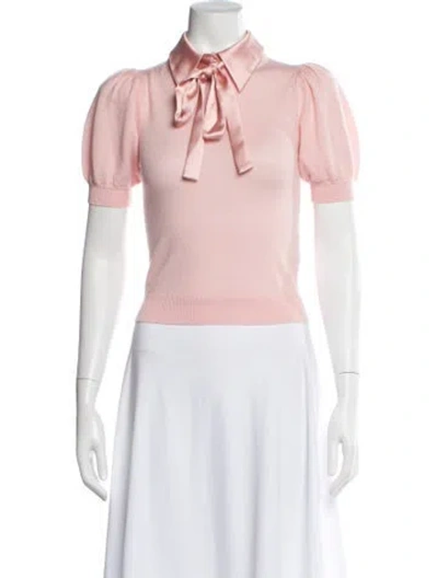 Pre-owned Alice And Olivia Wool Short Sleeve Top In Pink