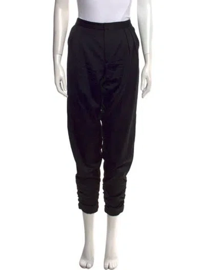 Pre-owned Alice And Olivia Wool Skinny Leg Pants In Black