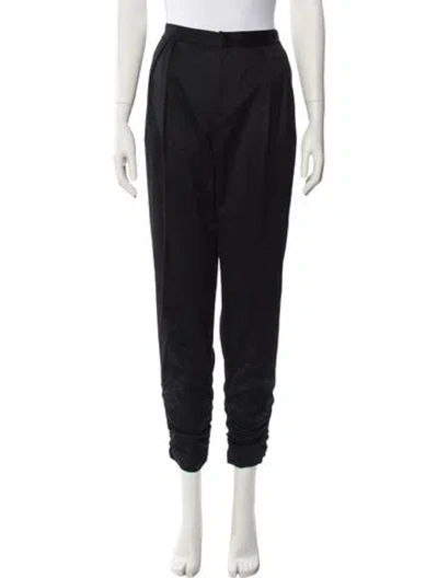 Pre-owned Alice And Olivia Wool Skinny Leg Pants In Black