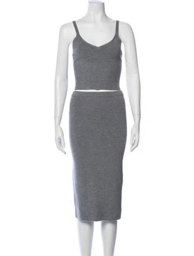 Pre-owned Alice And Olivia Wool Skirt Set In Gray