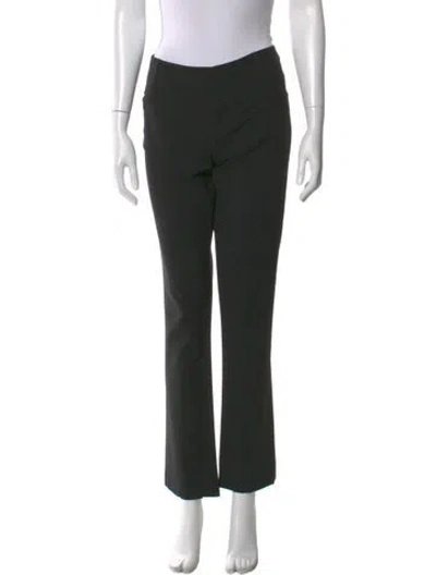 Pre-owned Alice And Olivia Wool Straight Leg Pants In Black