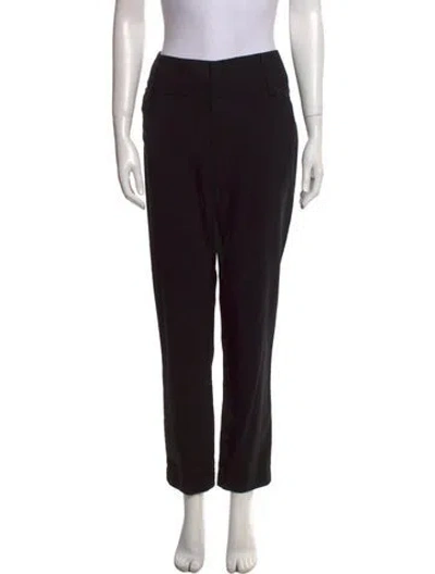 Pre-owned Alice And Olivia Wool Straight Leg Pants In Black