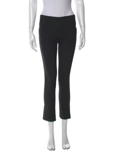Pre-owned Alice And Olivia Wool Straight Leg Pants In Black