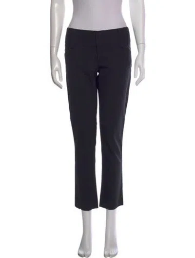 Pre-owned Alice And Olivia Wool Straight Leg Pants In Black