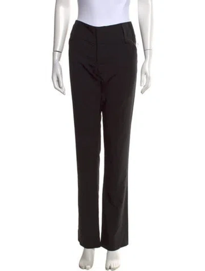 Pre-owned Alice And Olivia Wool Straight Leg Pants In Black