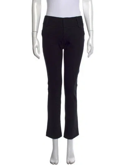 Pre-owned Alice And Olivia Wool Straight Leg Pants In Black