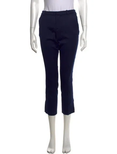 Pre-owned Alice And Olivia Wool Straight Leg Pants In Blue