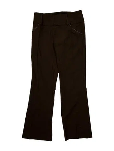 Pre-owned Alice And Olivia Wool Straight Leg Pants In Brown
