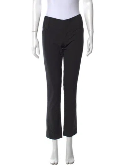 Pre-owned Alice And Olivia Wool Straight Leg Pants In Brown