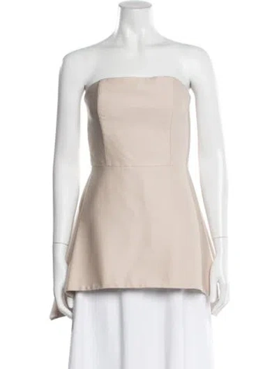 Pre-owned Alice And Olivia Wool Strapless Top In Neutral