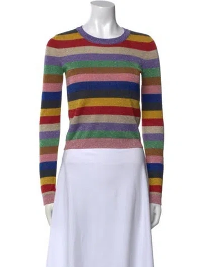 Pre-owned Alice And Olivia Wool Striped Crop Top