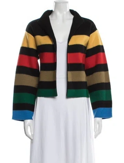 Pre-owned Alice And Olivia Wool Striped Jacket In Multicolor