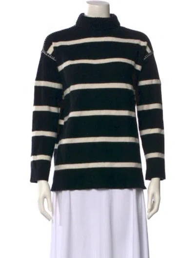 Pre-owned Alice And Olivia Wool Striped Sweater In Black