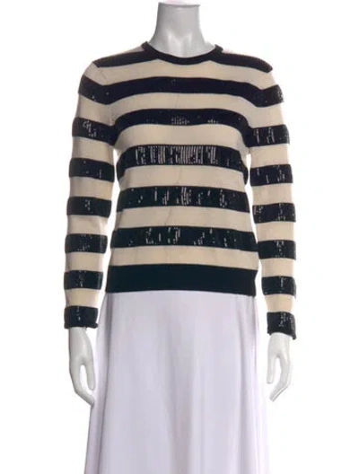 Pre-owned Alice And Olivia Wool Striped Sweater In Black