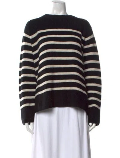 Pre-owned Alice And Olivia Wool Striped Sweater In Black