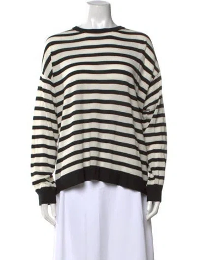 Pre-owned Alice And Olivia Wool Striped Sweater In Black/white