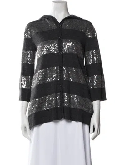 Pre-owned Alice And Olivia Wool Striped Sweater In Blue