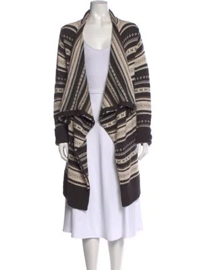 Pre-owned Alice And Olivia Wool Striped Sweater In Brown