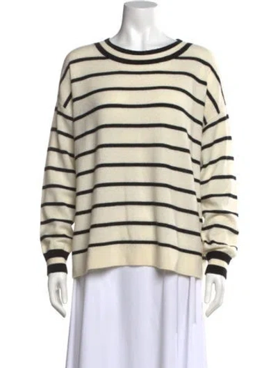 Pre-owned Alice And Olivia Wool Striped Sweatshirt In White