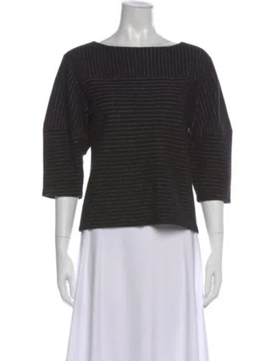 Pre-owned Alice And Olivia Wool Striped Top In Black