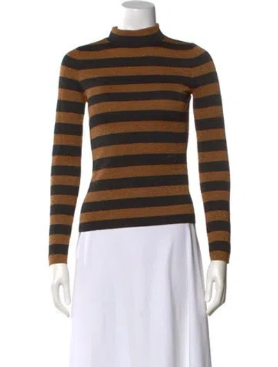 Pre-owned Alice And Olivia Wool Striped Top In Brown