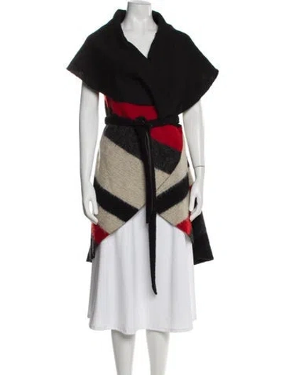 Pre-owned Alice And Olivia Wool Striped Vest In Black