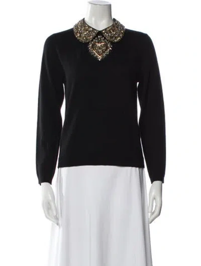 Pre-owned Alice And Olivia Wool Sweater In Black